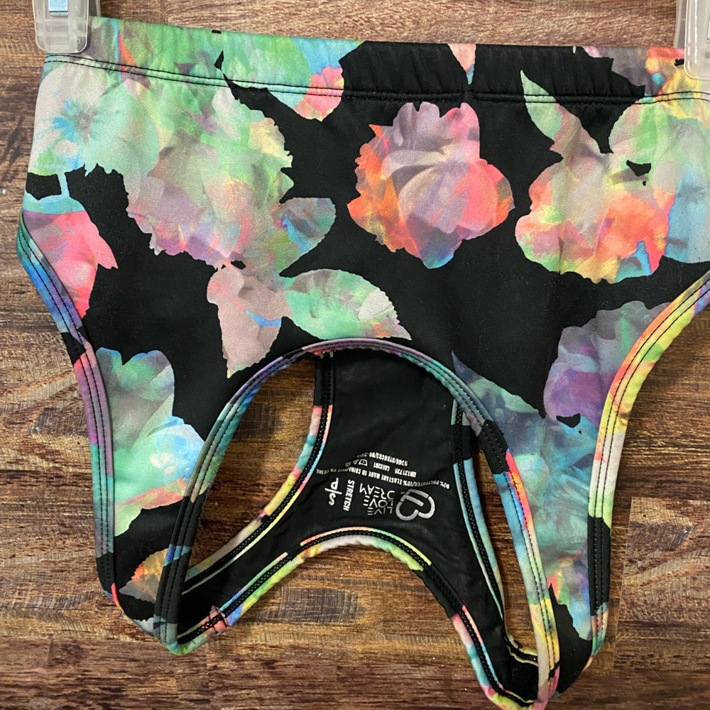 Aero lightly worn neon floral sports bra